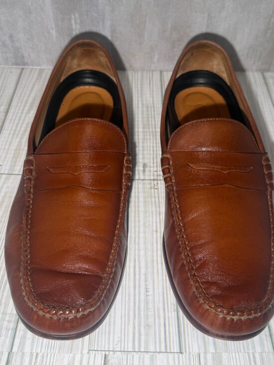 ECCO Mens 12 M Brown Leather Penny Loafers Phorene Comfort Made in Brazil main image 9